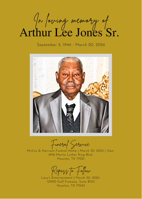 ARTHUR JONES 1944 – 2024