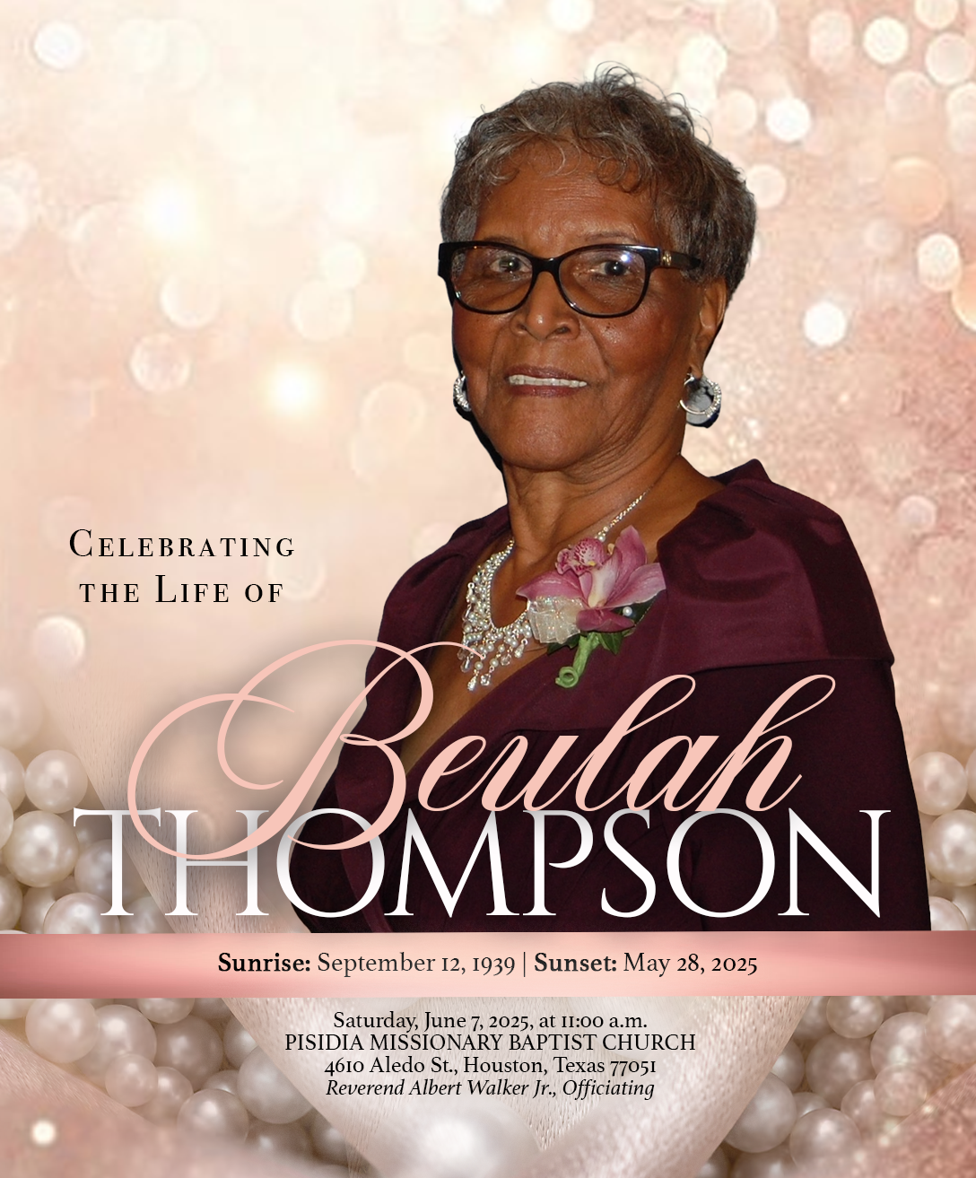 BEULAH THOMPSON 1939 – 2025 BEULAH THOMPSON 1939 – 2025