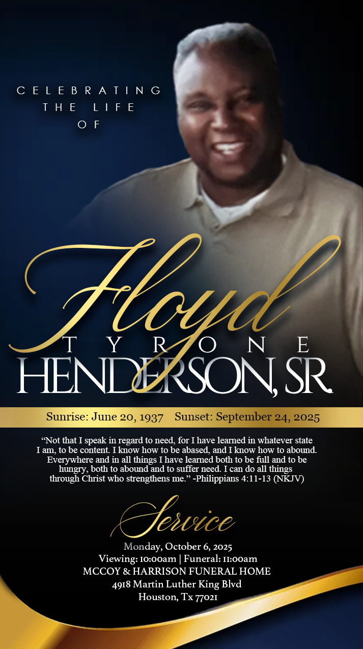 FLOYD HENDERSON SR. 1937 – 2025