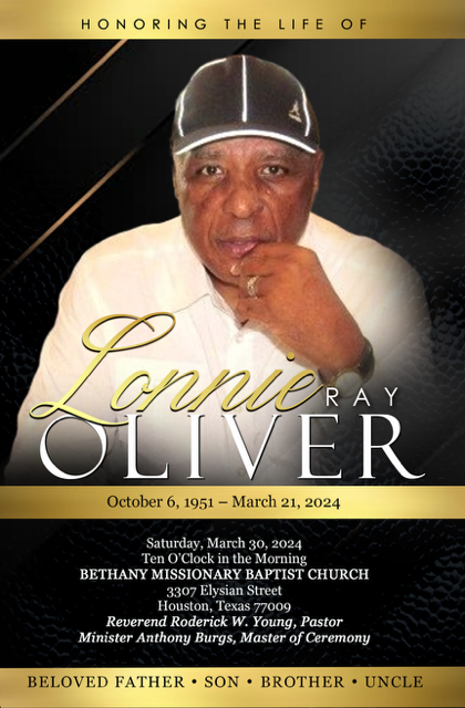 LONNIE RAY OLIVER 1951 – 2024