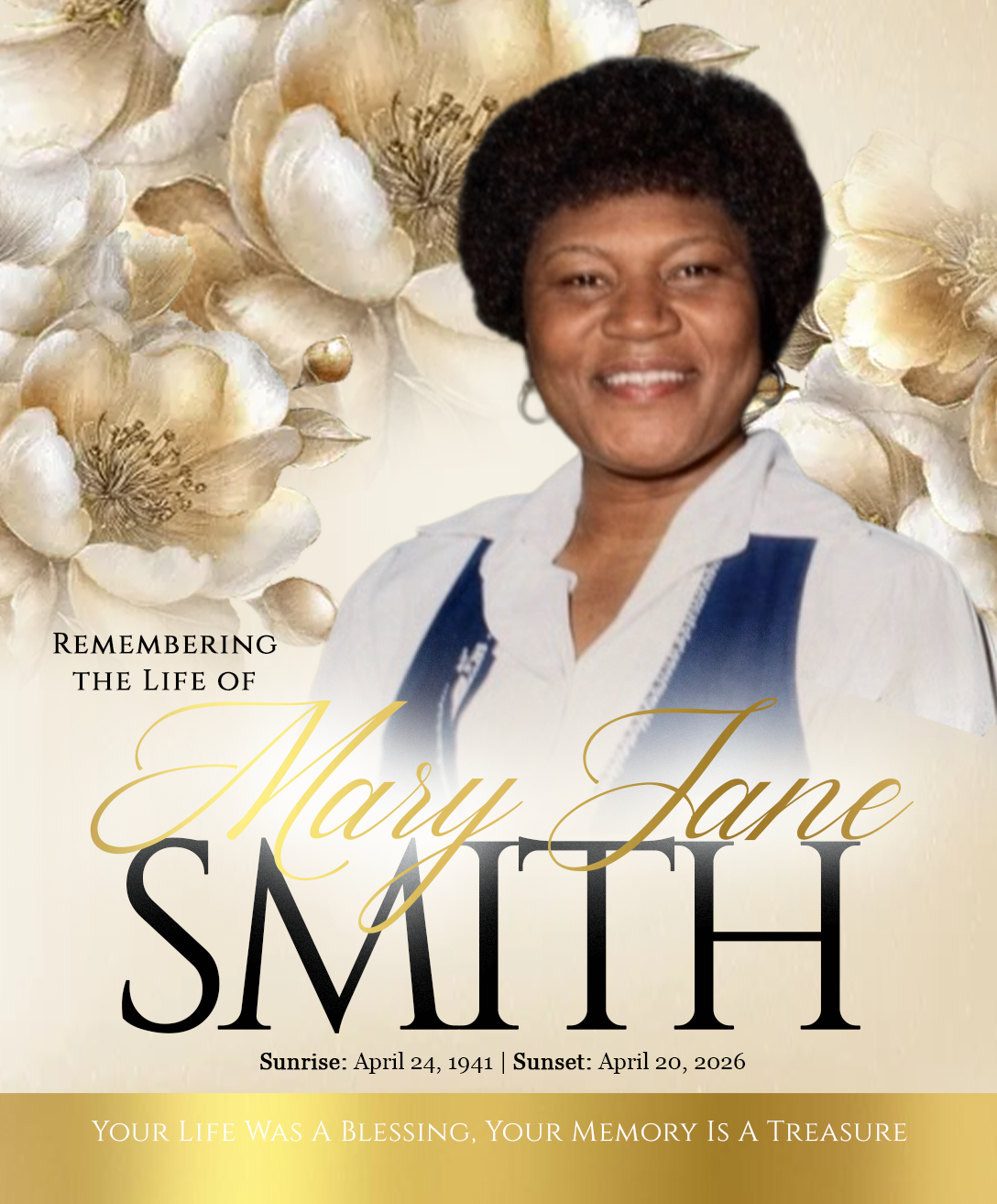 MARY JANE SMITH 1941 – 2026