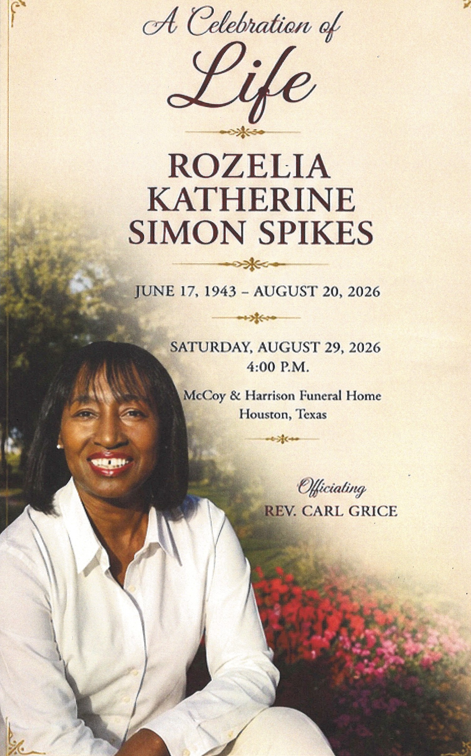 ROZELIA SPIKES 1943 – 2026