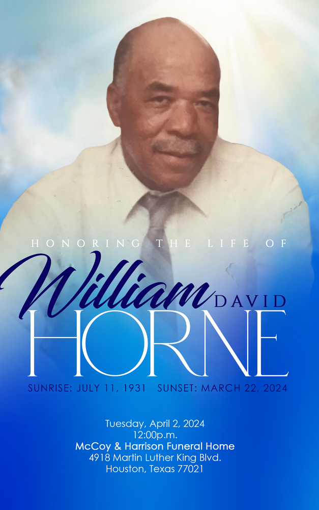 WILLIAM HORNE 1931 – 2024